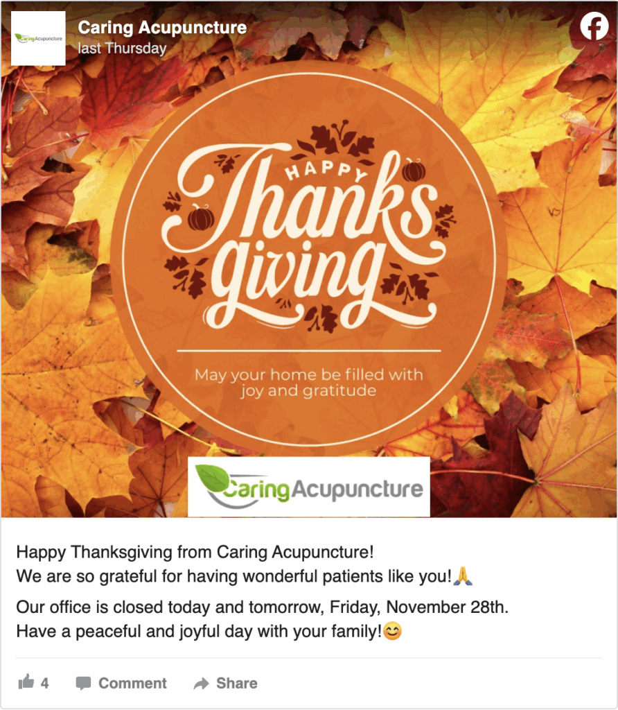 Thanksgiving FB Post